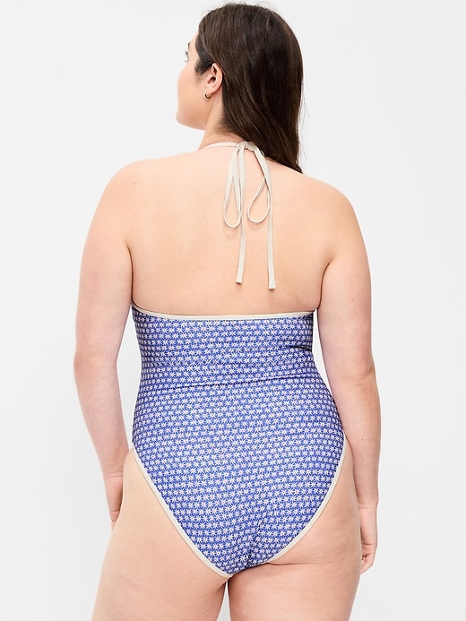 Image number 6 showing, V-Neck Halter Swimsuit