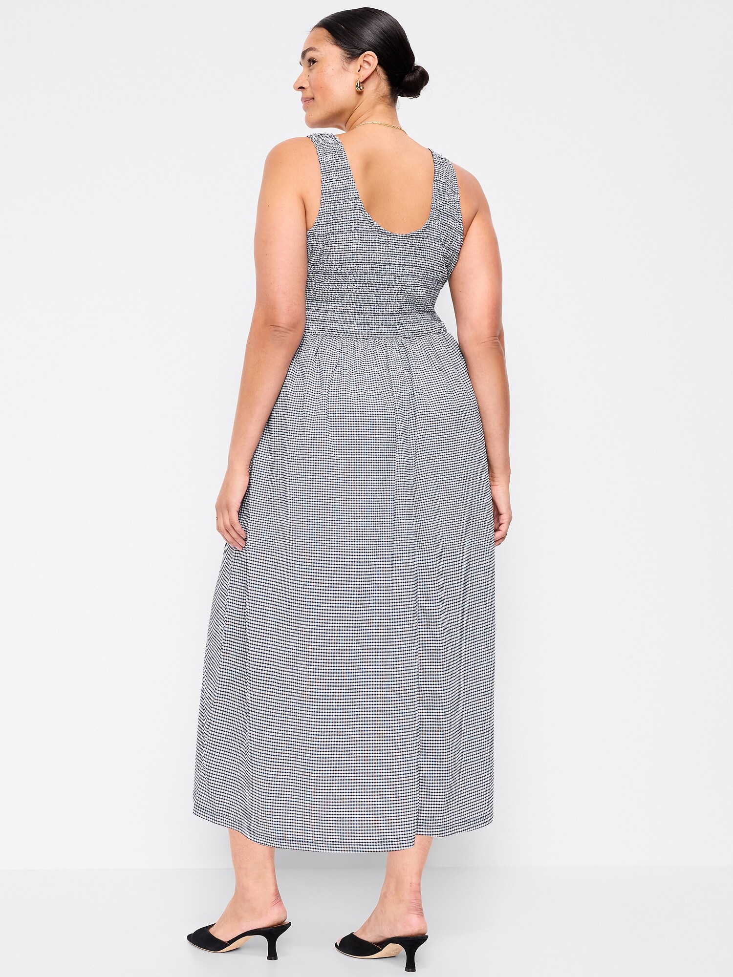 Fit & Flare Lightweight Smocked-Bodice Midi Dress | Old Navy