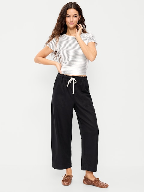 High-Waisted Utility Ankle Pants