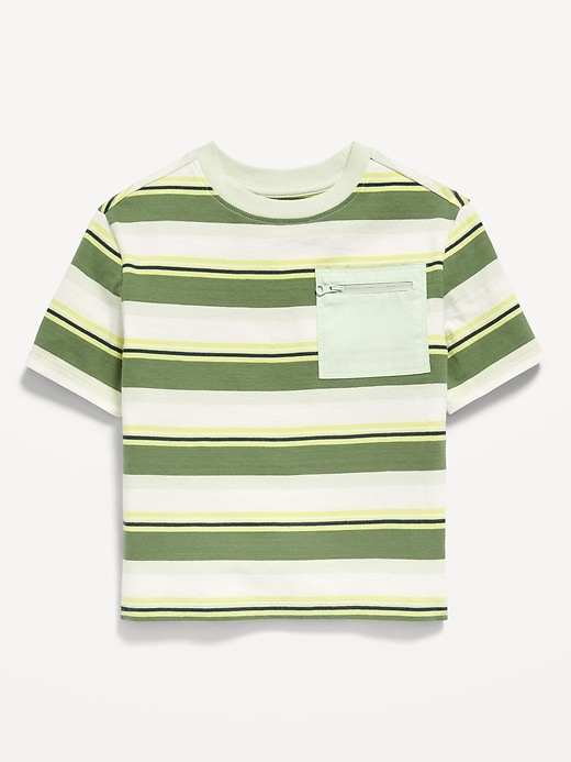 Image number 1 showing, Oversized Short-Sleeve Utility Pocket T-Shirt for Toddler Boys