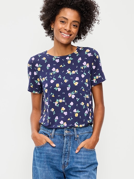 L'image numéro 1 présente T-shirt ras du cou luxueux