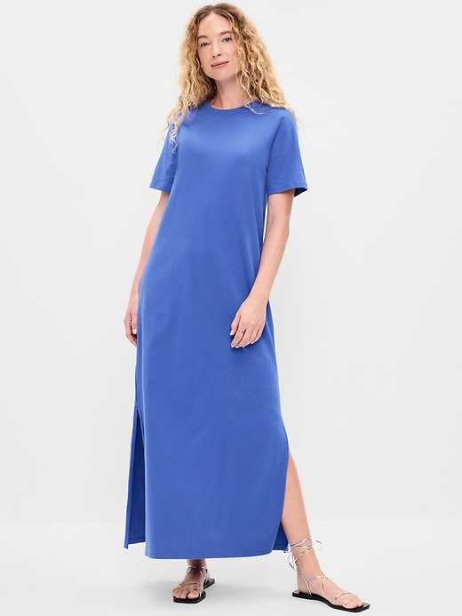 Image number 1 showing, Vintage Crew-Neck Maxi Dress