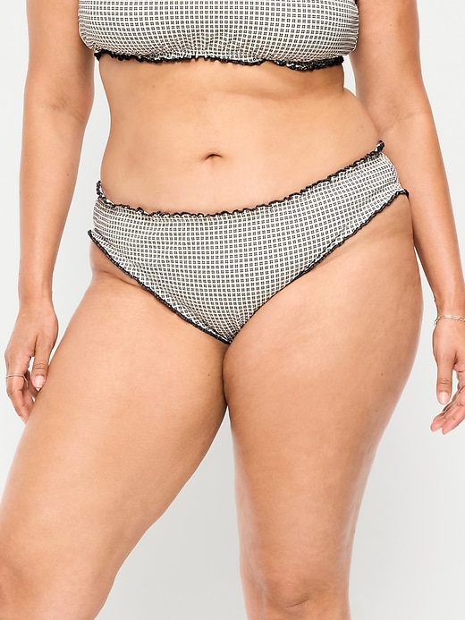 Image number 7 showing, Mid-Rise Ruffle Trim Swim Bottoms