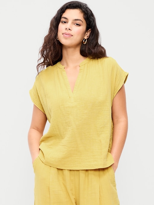 Image number 4 showing, Short-Sleeve Popover Top