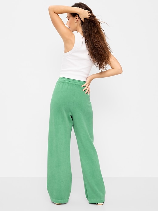 Image number 3 showing, High-Waisted Wide-Leg Sweatpants