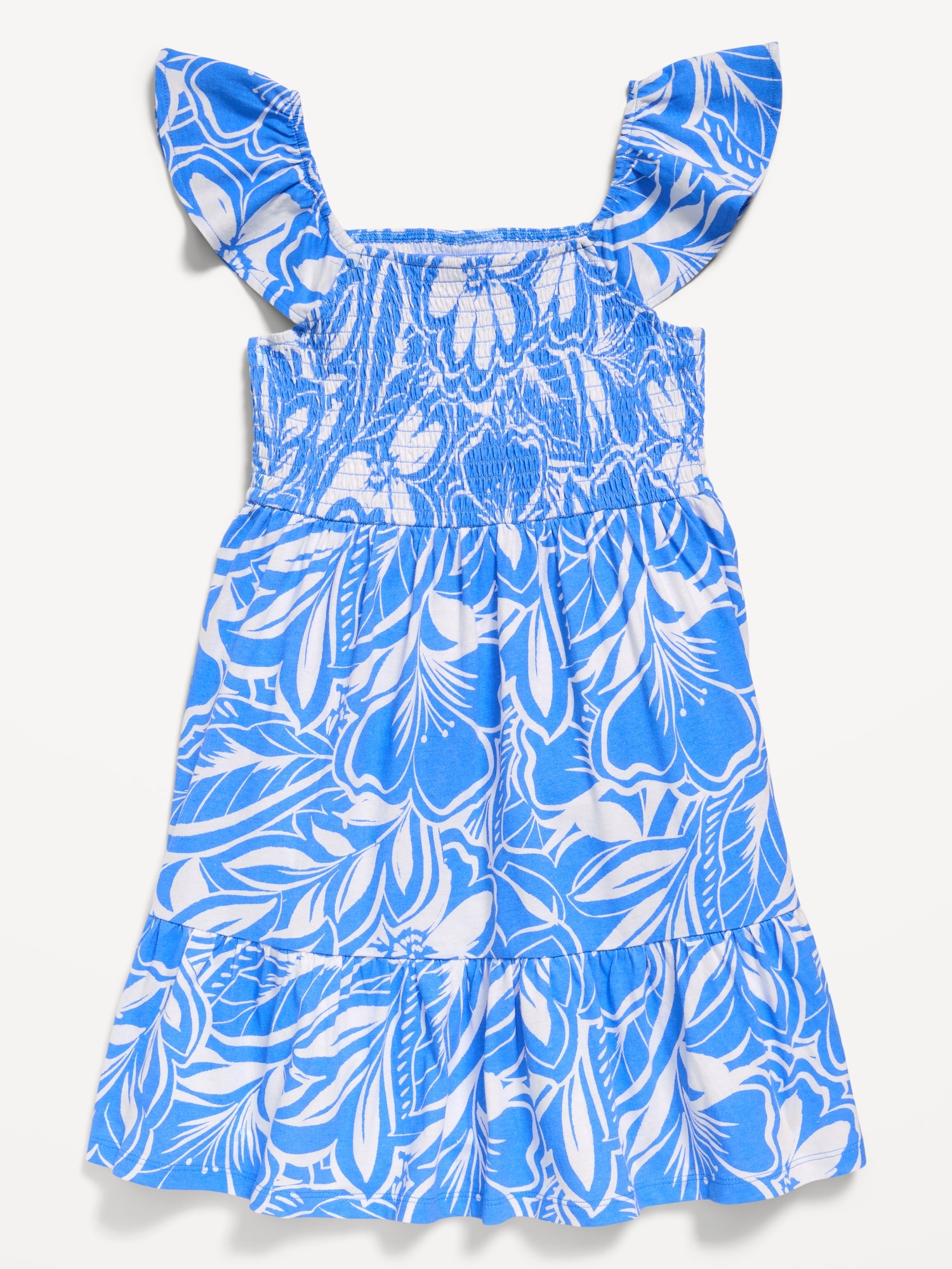 Printed Fit and Flare Smocked Dress for Girls