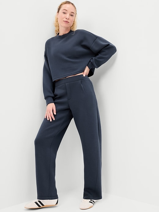 Image number 3 showing, Bounce Fleece Crew-Neck Cropped Top