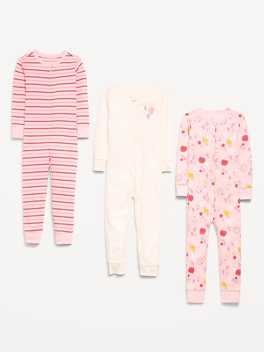 L'image numéro 2 présente Pyjama une-pièce ajusté à glissière bidirectionnelle unisexe pour tout-petit et bébé (paquet de 3)