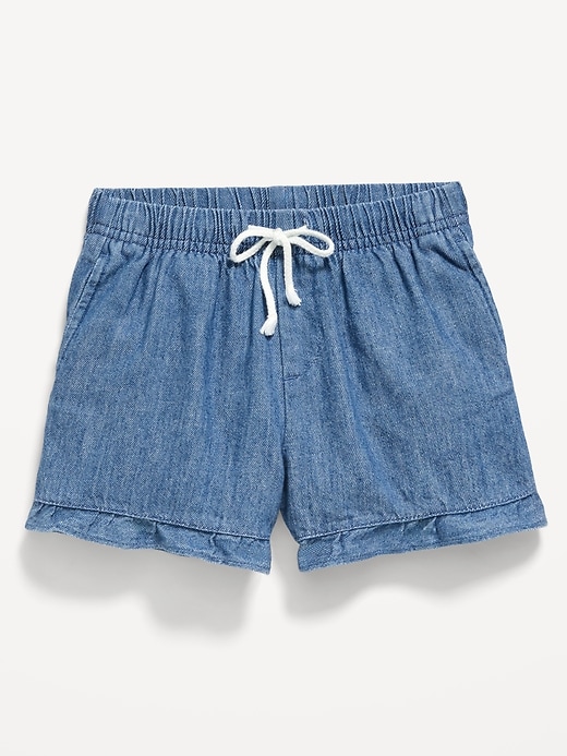 Image number 1 showing, Ruffled Jean Shorts for Toddler Girls