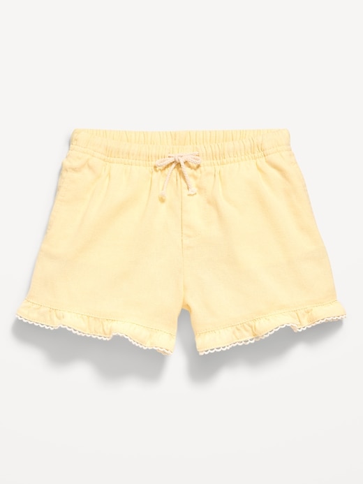 Image number 1 showing, Linen-Blend Ruffled Shorts for Toddler Girls