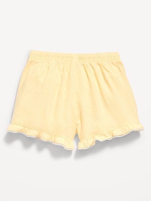 Image number 2 showing, Linen-Blend Ruffled Shorts for Toddler Girls