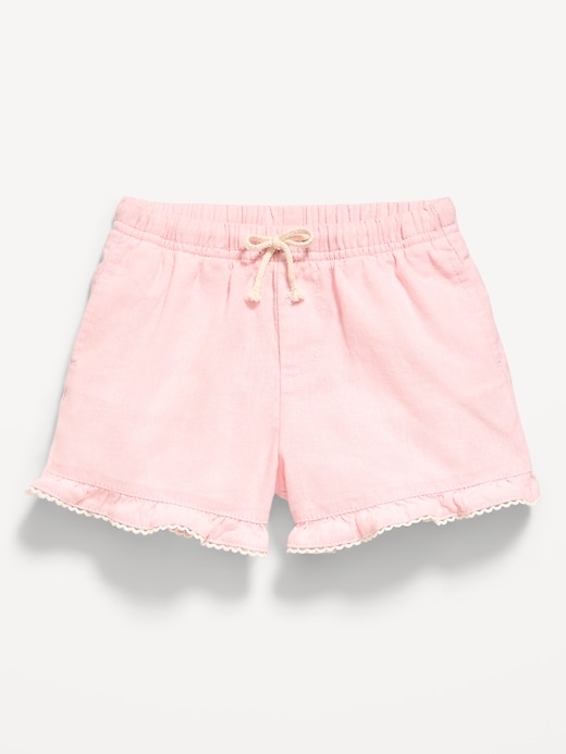 Image number 1 showing, Linen-Blend Ruffled Shorts for Toddler Girls