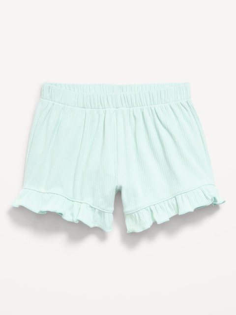 Ribbed Ruffled Shorts for Toddler Girls