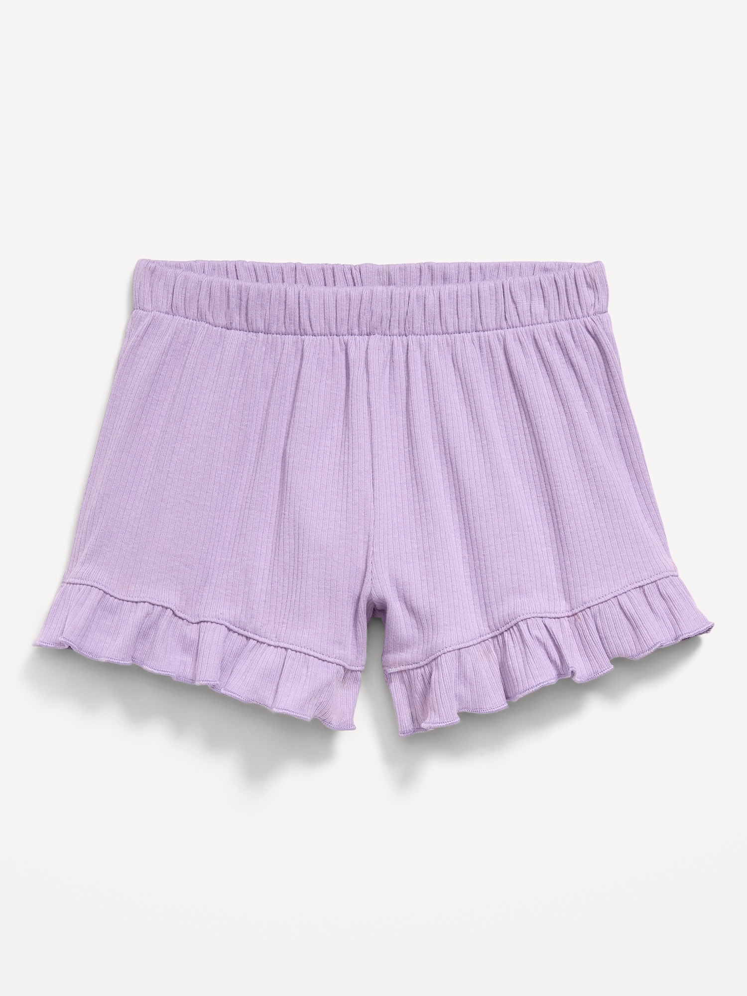 Ribbed Ruffled Shorts for Toddler Girls