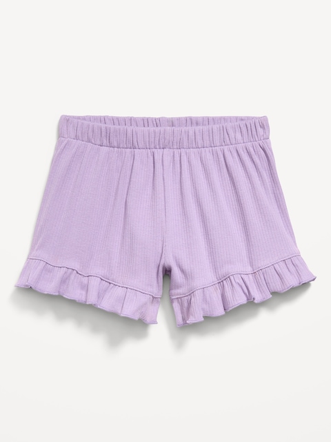 Ribbed Ruffled Shorts for Toddler Girls