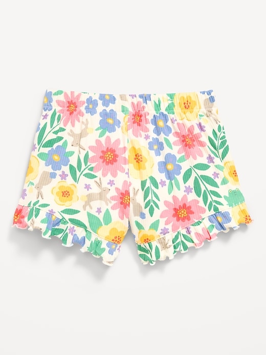 Image number 2 showing, Ribbed Ruffled Shorts for Toddler Girls