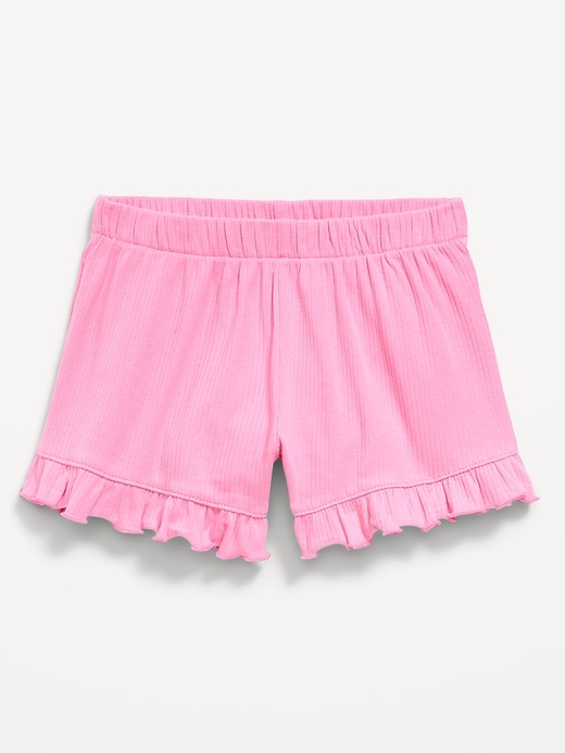 Image number 1 showing, Ribbed Ruffled Shorts for Toddler Girls