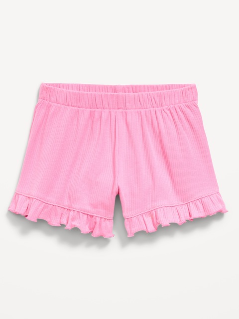 Ribbed Ruffled Shorts for Toddler Girls