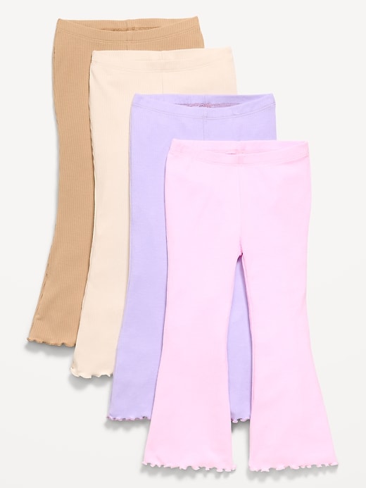 L'image numéro 1 présente Legging côtelé évasé pour toute-petite (paquet de 4)