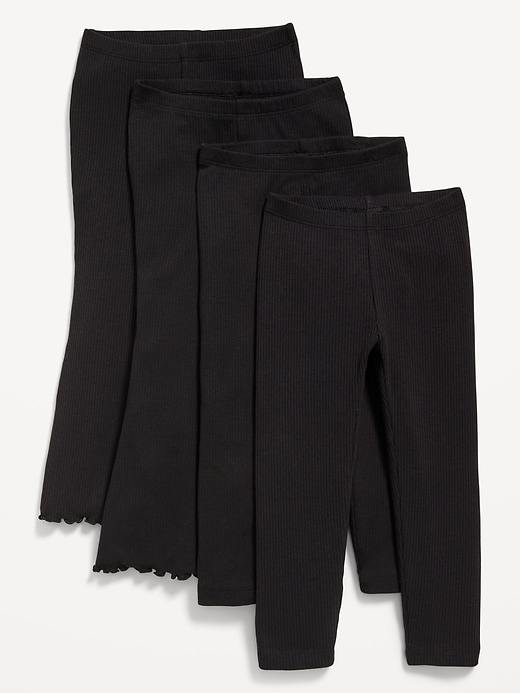 L'image numéro 1 présente Leggings côtelés variés pour toute-petite (paquet de 4)