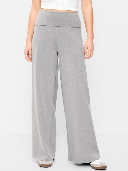 Image number 4 showing, High-Waisted PowerChill Fold-Over Wide-Leg Pants