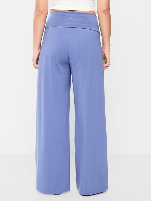 Image number 4 showing, High-Waisted PowerChill Fold-Over Wide-Leg Pants