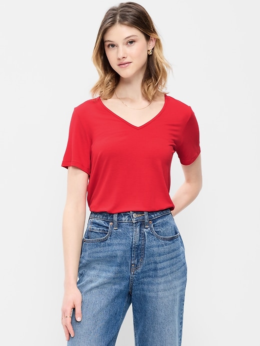 Image number 1 showing, Luxe V-Neck T-Shirt