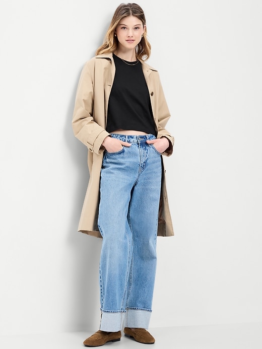 Image number 3 showing, Vintage Crew-Neck Oversized Crop T-Shirt