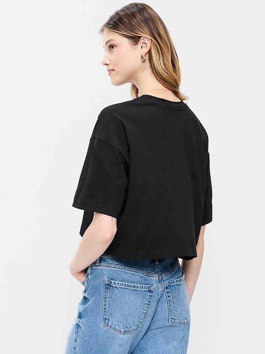 Image number 2 showing, Vintage Crew-Neck Oversized Crop T-Shirt