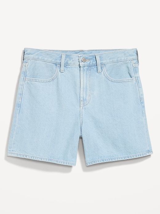 Image number 4 showing, High-Waisted Wow Baggy Jean Shorts -- 5-inch inseam