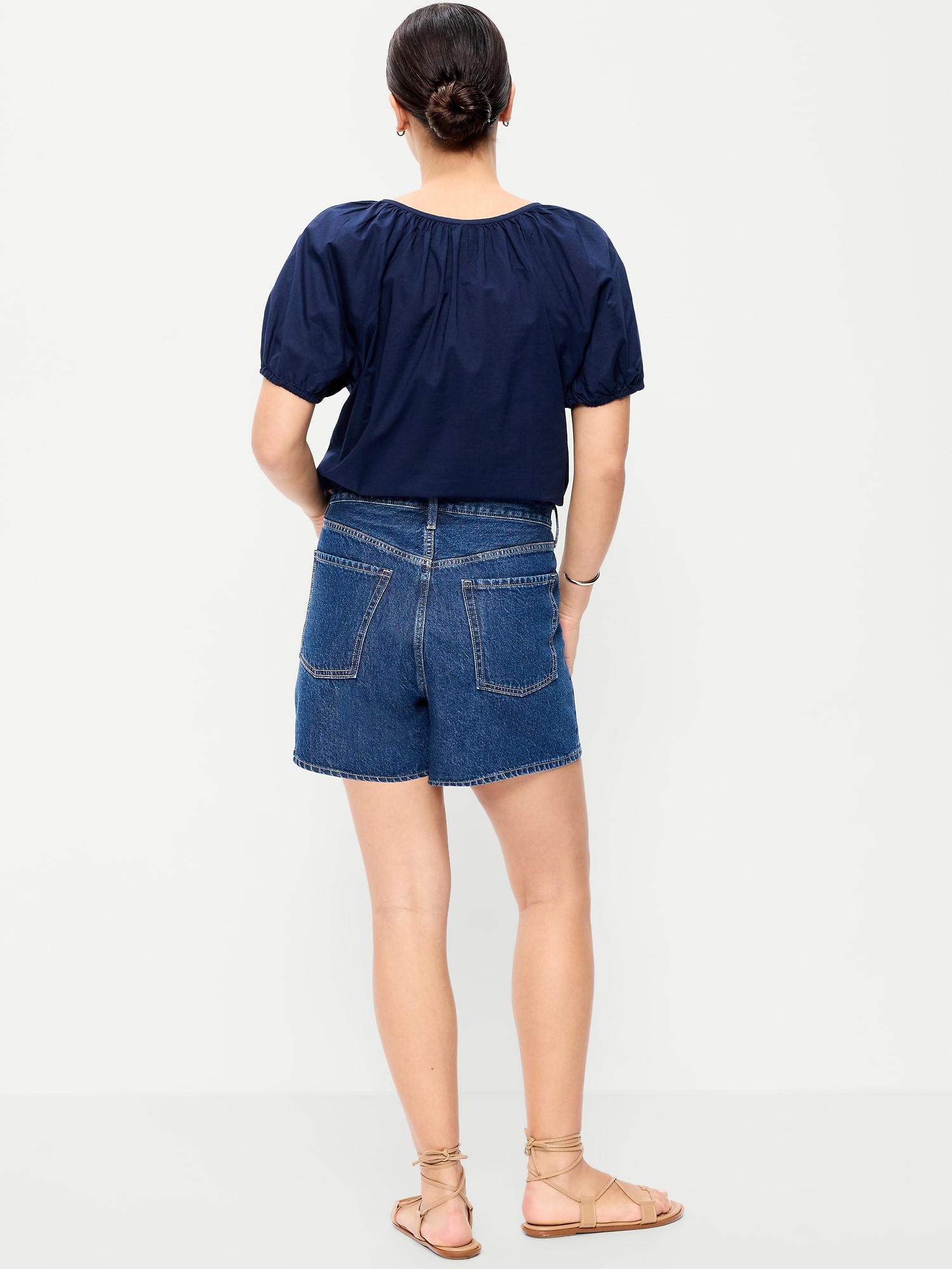High-Waisted Wow Baggy Jean Shorts -- 5-inch inseam