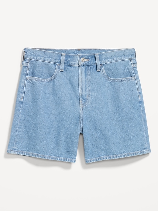 Image number 4 showing, High-Waisted Wow Baggy Jean Shorts -- 5-inch inseam