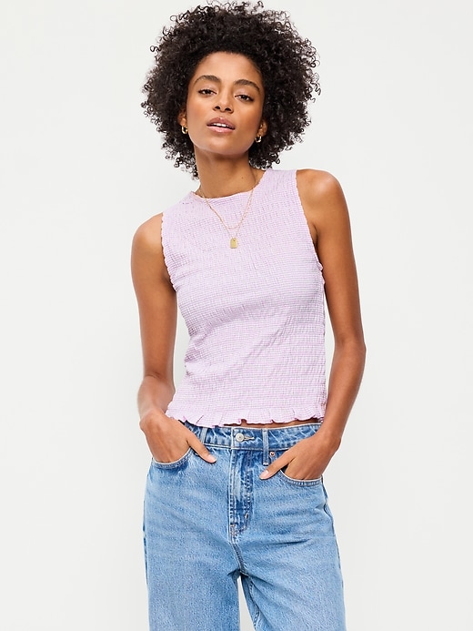 L'image numéro 1 présente Camisole smockée sans manches