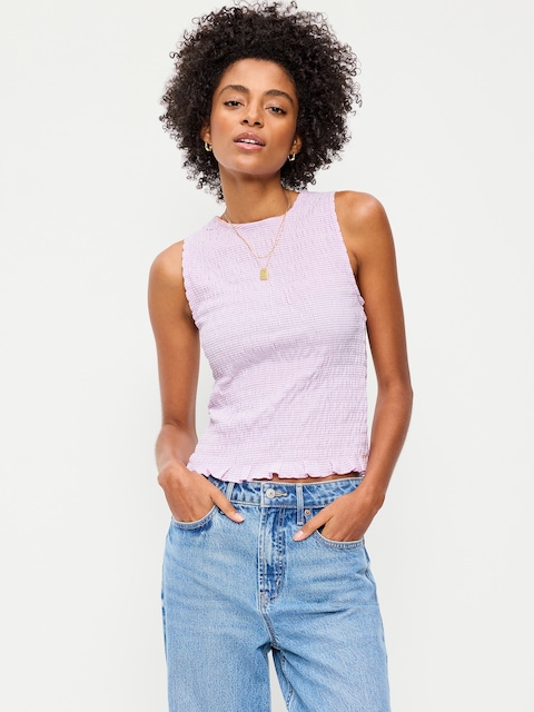 CAMISOLE SMOCKÉE SANS MANCHES