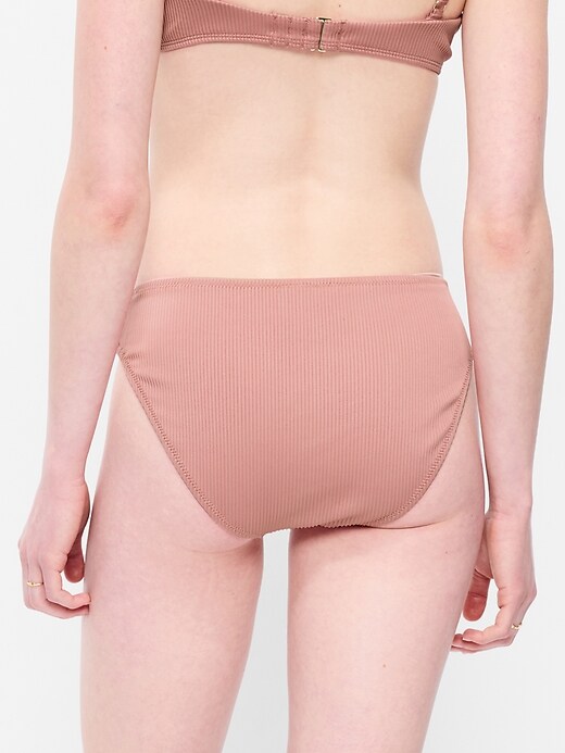 Image number 2 showing, Ribbed Mid-Rise Bikini Swim Bottoms