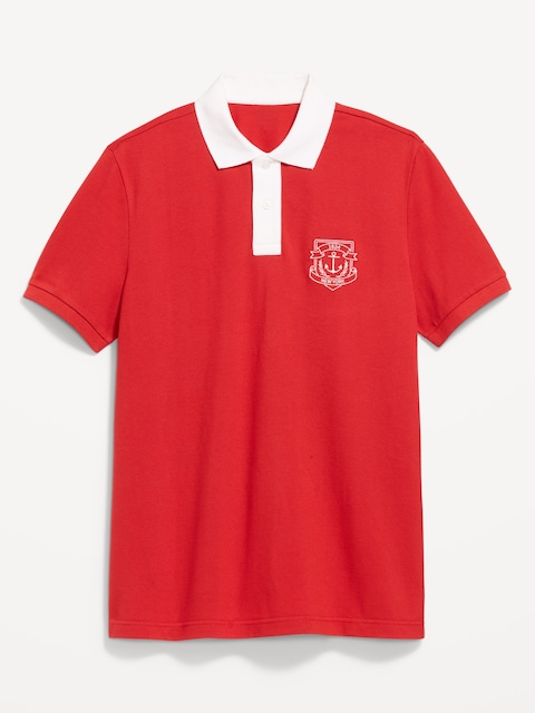 Classic Fit Pique Graphic Polo