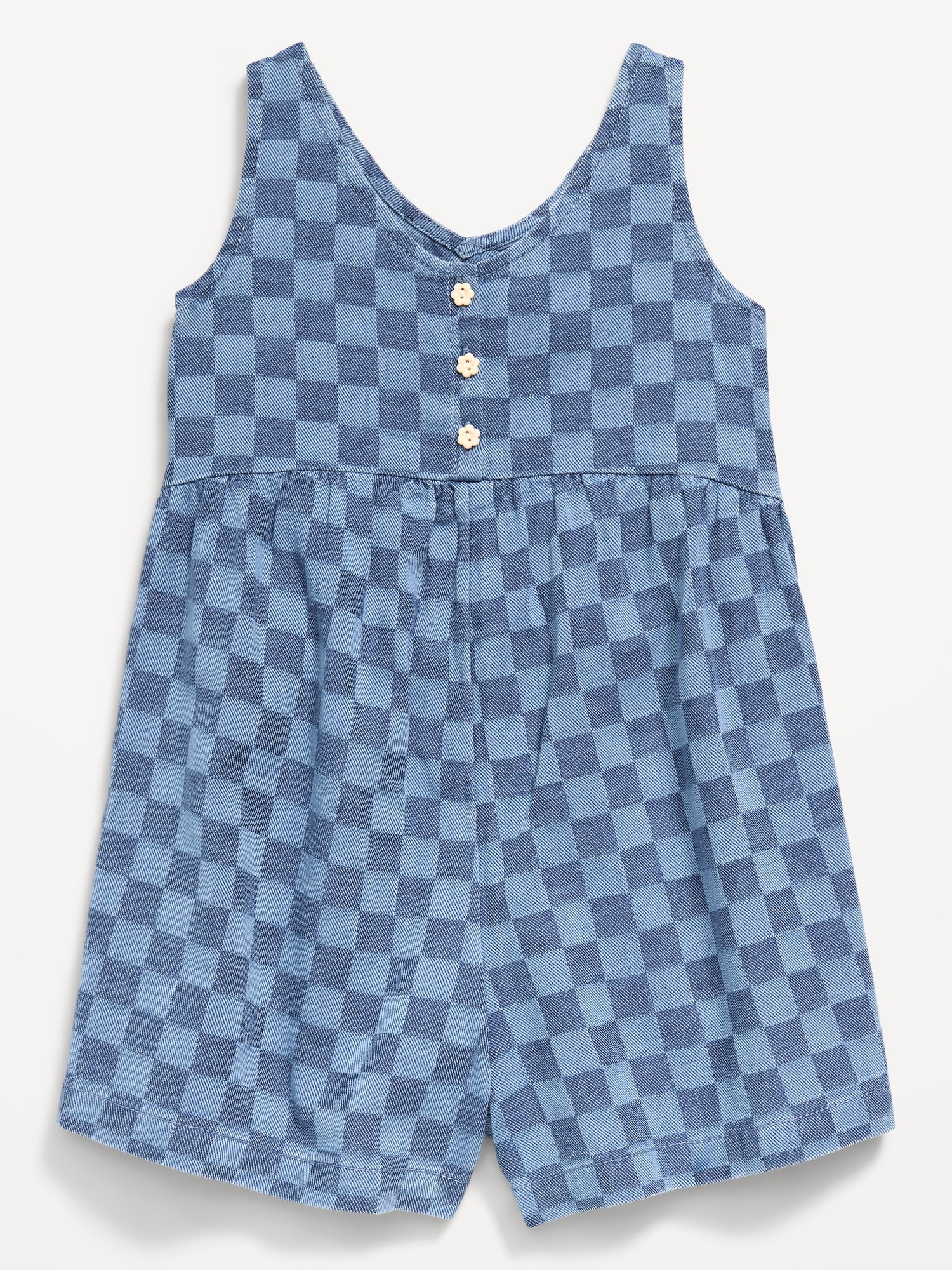 Oversized Sleeveless Chambray Romper for Toddler Girls