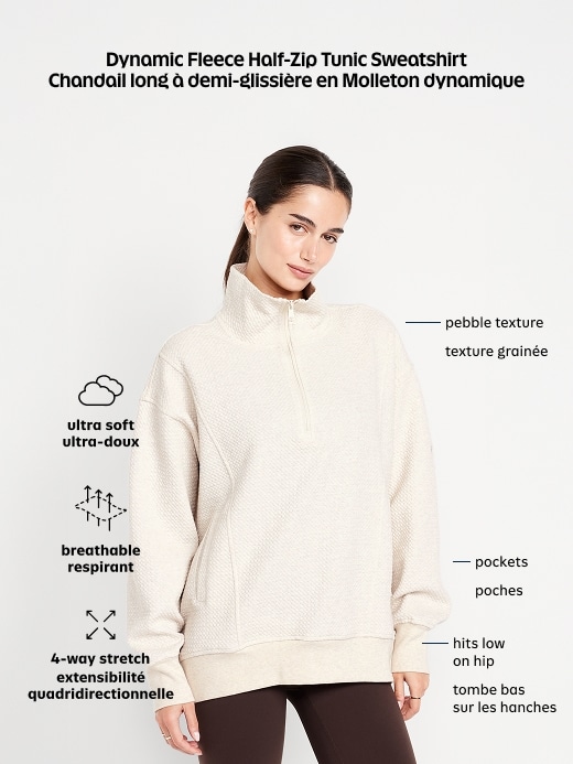 Image number 7 showing, Dynamic Fleece Half-Zip Tunic Sweatshirt
