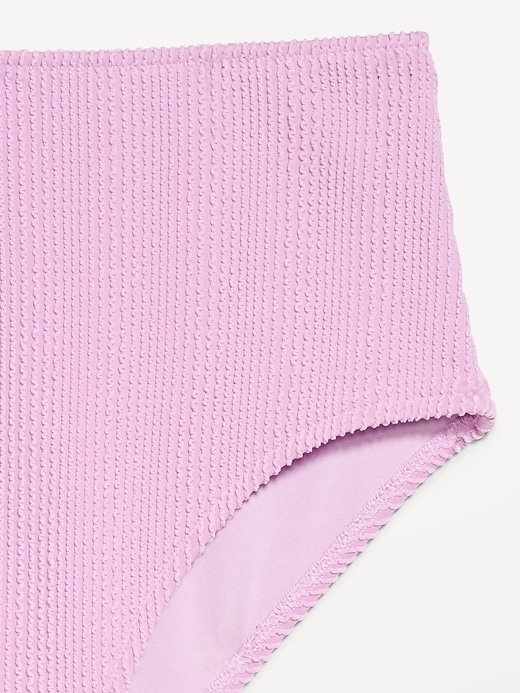 L'image numéro 4 présente Culotte de bikini côtelée à taille haute