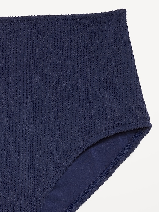 L'image numéro 9 présente Culotte de bikini côtelée à taille haute