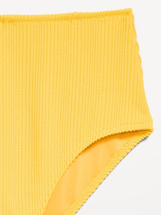 L'image numéro 5 présente Culotte de bikini côtelée à taille haute