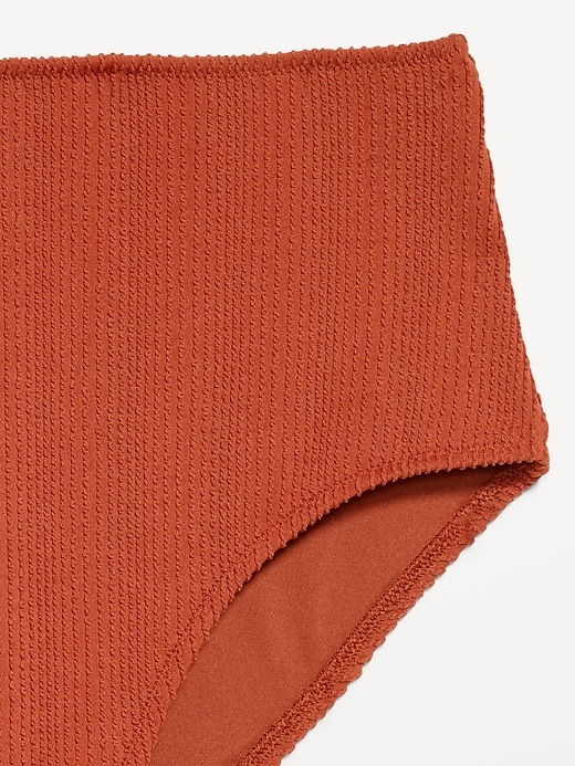 L'image numéro 7 présente Culotte de bikini côtelée à taille haute