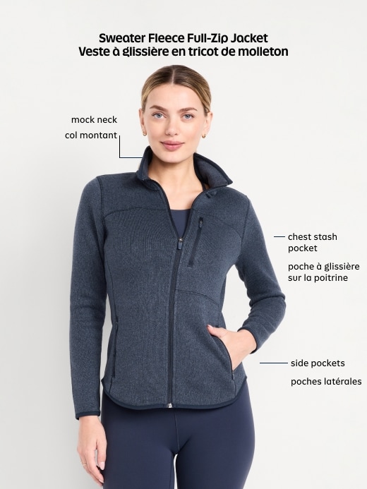 Image number 4 showing, Fitted Sweater Fleece Zip Jacket