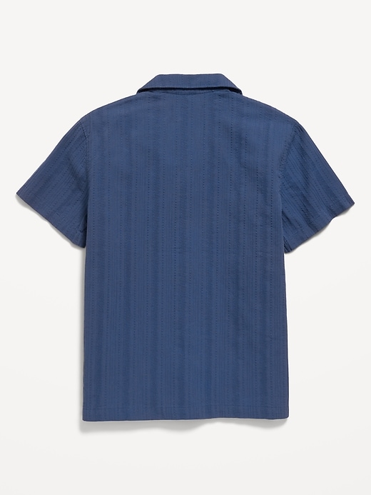 Image number 3 showing, Short-Sleeve Embroidered Eyelet Shirt for Boys