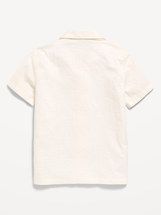 Image number 3 showing, Short-Sleeve Embroidered Eyelet Shirt for Boys