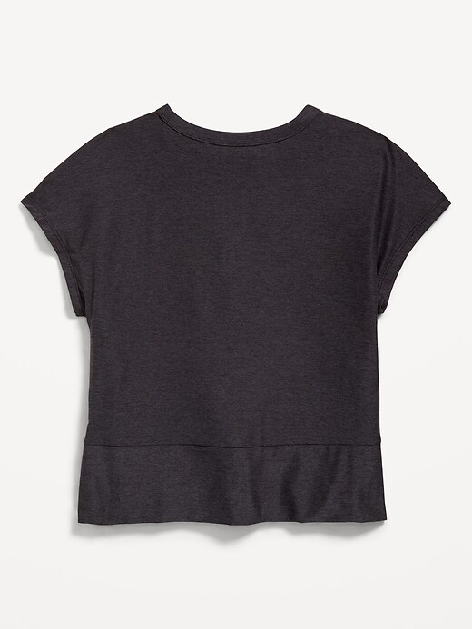 Image number 3 showing, CloudMotion Short-Sleeve Front-Knot T-Shirt for Girls