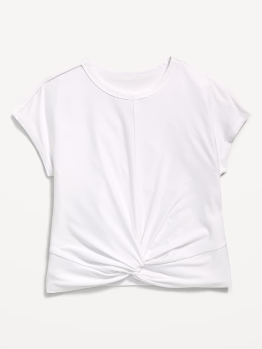 Image number 2 showing, CloudMotion Short-Sleeve Front-Knot T-Shirt for Girls