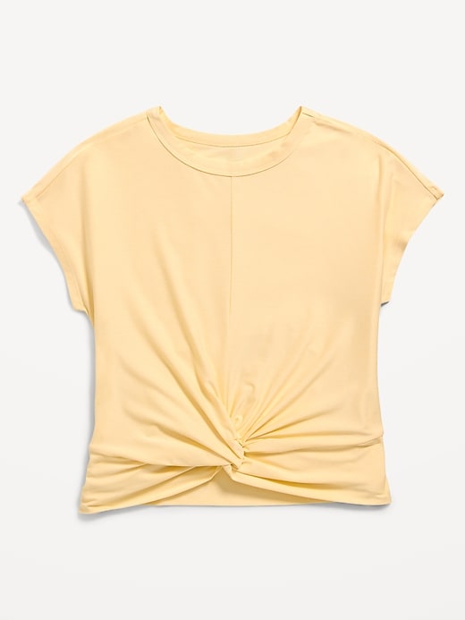 Image number 3 showing, CloudMotion Short-Sleeve Front-Knot T-Shirt for Girls