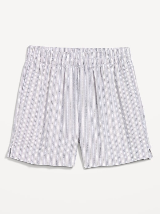 Image number 3 showing, High-Waisted Linen-Blend Shorts -- 3.5-inch inseam