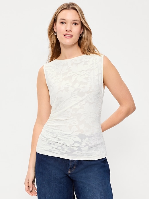 Image number 6 showing, Jacquard Side-Drape Top